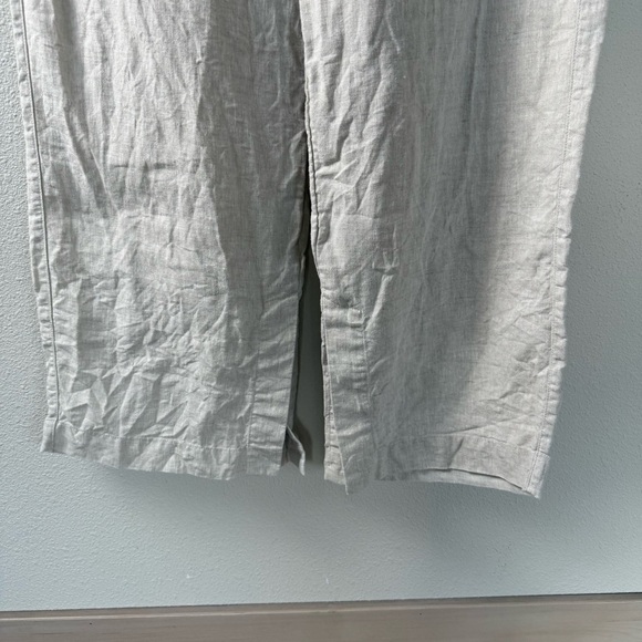 Athleta Retreat Linen High Rise Wide Leg Pant Undyed Oatmeal Casual Women’s L T - Picture 6 of 14